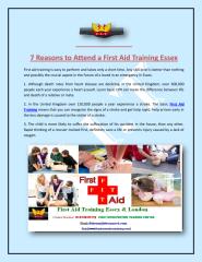7 Reasons to Attend a First Aid Training Essex.pdf